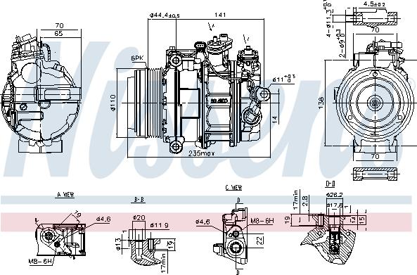 Nissens 890749 - Compressor, air conditioning www.autospares.lv