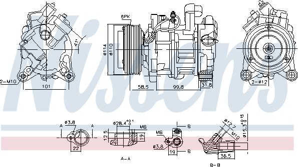 Nissens 890746 - Kompresors, Gaisa kond. sistēma www.autospares.lv