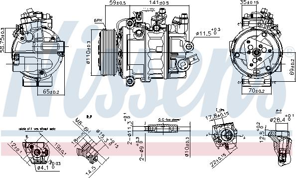 Nissens 890755 - Kompresors, Gaisa kond. sistēma www.autospares.lv