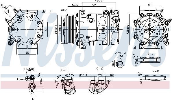 Nissens 890780 - Kompresors, Gaisa kond. sistēma www.autospares.lv