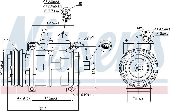 Nissens 89147 - Kompresors, Gaisa kond. sistēma www.autospares.lv