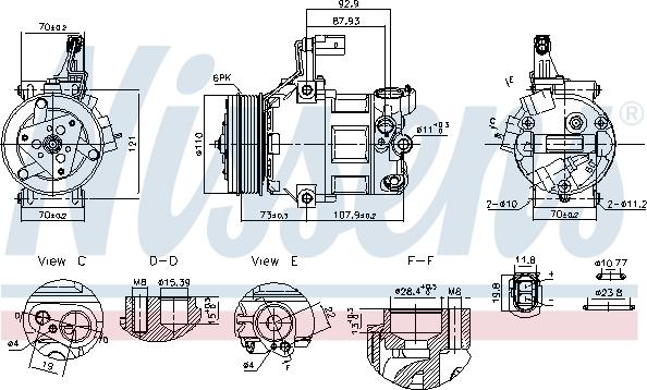 Nissens 891034 - Kompresors, Gaisa kond. sistēma www.autospares.lv