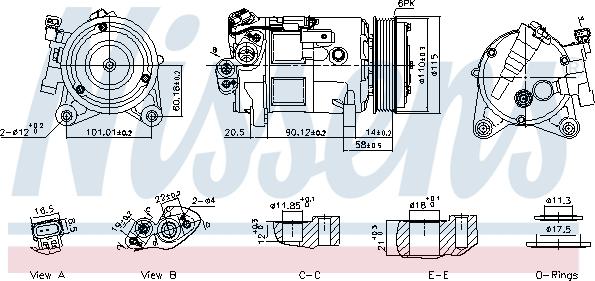 Nissens 891038 - Kompresors, Gaisa kond. sistēma www.autospares.lv