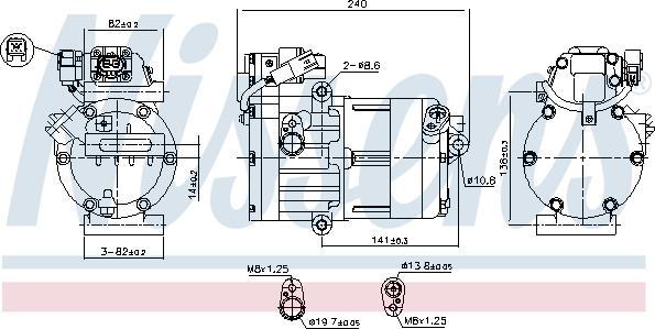 Nissens 891022 - Kompresors, Gaisa kond. sistēma www.autospares.lv