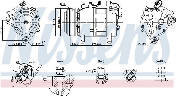 Nissens 891148 - Kompresors, Gaisa kond. sistēma www.autospares.lv