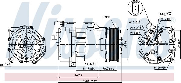 Nissens 89117 - Kompresors, Gaisa kond. sistēma www.autospares.lv