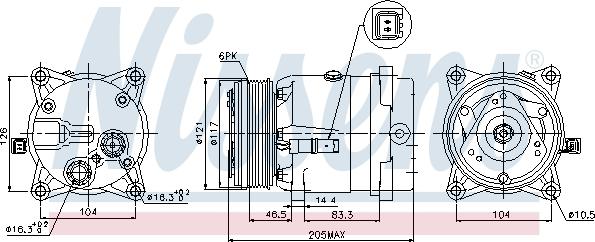 Nissens 89122 - Kompresors, Gaisa kond. sistēma www.autospares.lv