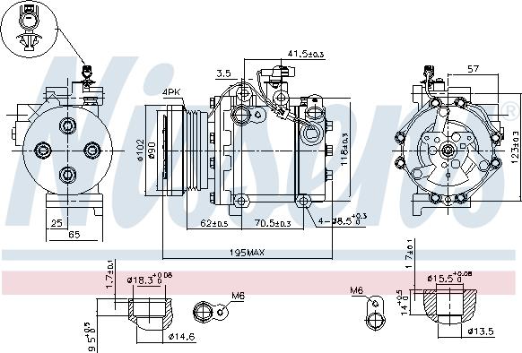 Nissens 89349 - Kompresors, Gaisa kond. sistēma www.autospares.lv