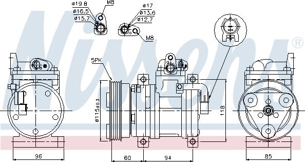 Nissens 89302 - Kompresors, Gaisa kond. sistēma www.autospares.lv