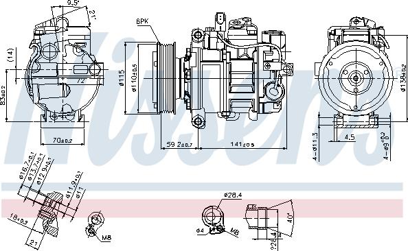 Nissens 89384 - Kompresors, Gaisa kond. sistēma autospares.lv