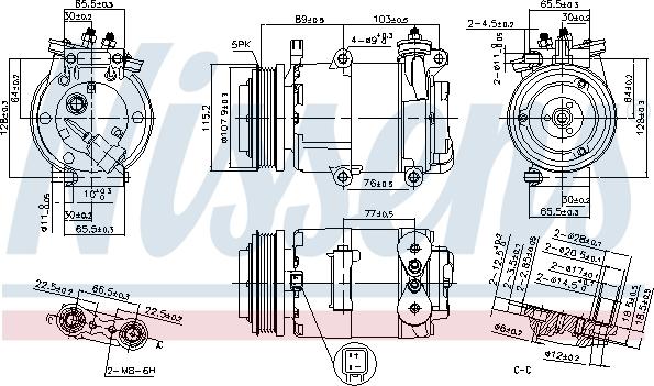 Nissens 89383 - Kompresors, Gaisa kond. sistēma www.autospares.lv