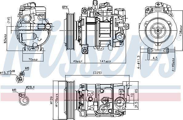 Nissens 89209 - Kompresors, Gaisa kond. sistēma www.autospares.lv