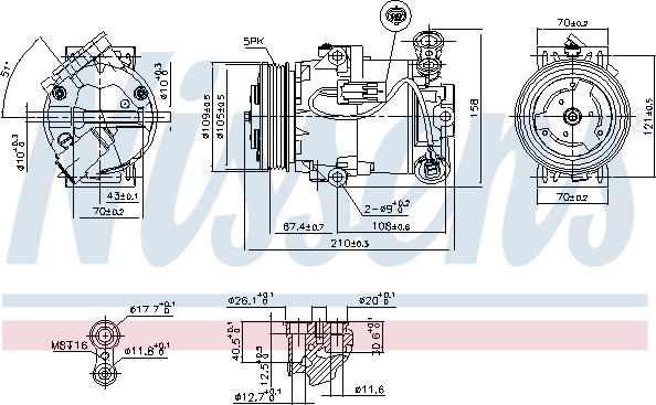 Nissens 89215 - Kompresors, Gaisa kond. sistēma www.autospares.lv