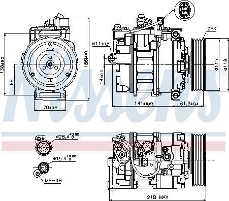 Nissens 89210 - Kompresors, Gaisa kond. sistēma www.autospares.lv