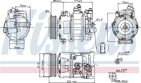 Nissens 89211 - Kompresors, Gaisa kond. sistēma www.autospares.lv