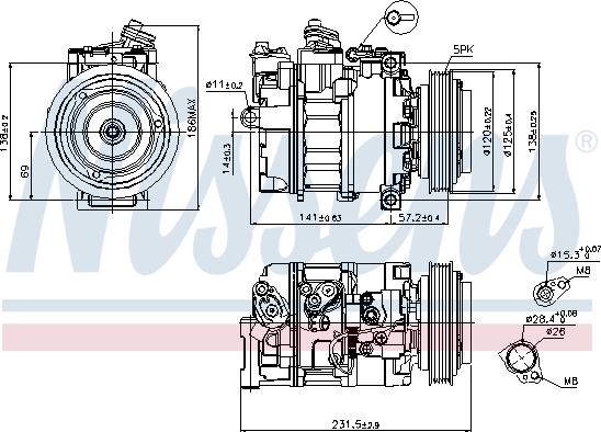 Nissens 89231 - Kompresors, Gaisa kond. sistēma www.autospares.lv