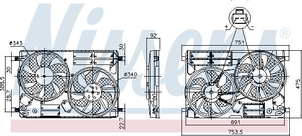 Nissens 850096 - Ventilators, Motora dzesēšanas sistēma www.autospares.lv