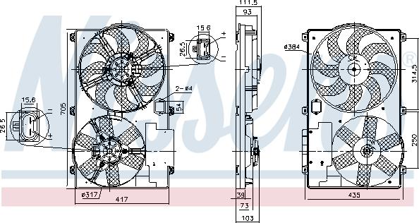 Nissens 850092 - Ventilators, Motora dzesēšanas sistēma www.autospares.lv