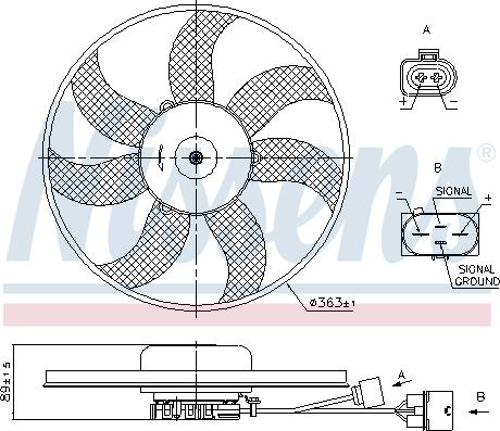 Nissens 850020 - Ventilators, Motora dzesēšanas sistēma www.autospares.lv