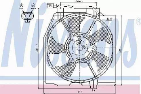 Nissens 85382 - Ventilators, Gaisa kond. sistēmas kondensators www.autospares.lv