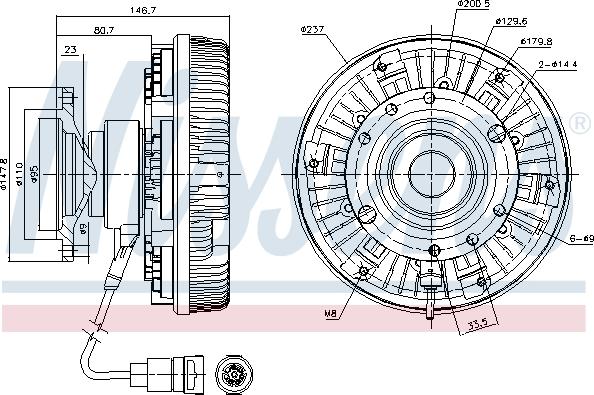 Nissens 86048 - Sajūgs, Radiatora ventilators www.autospares.lv