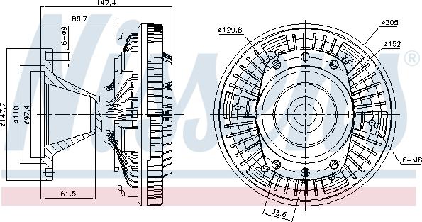 Nissens 86034 - Sajūgs, Radiatora ventilators www.autospares.lv