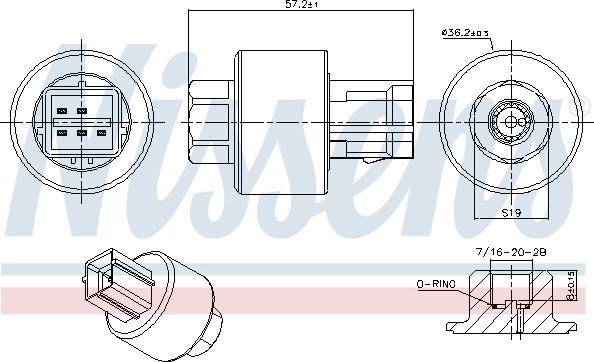 Nissens 301019 - Spiediena slēdzis, Gaisa kondicionēšanas sistēma www.autospares.lv