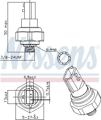 Nissens 301038 - Spiediena slēdzis, Gaisa kondicionēšanas sistēma www.autospares.lv