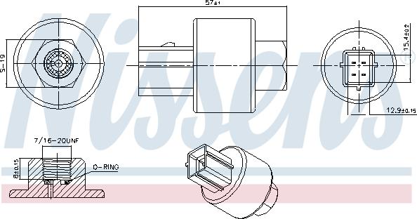 Nissens 301020 - Spiediena slēdzis, Gaisa kondicionēšanas sistēma www.autospares.lv