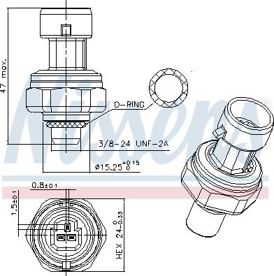 Nissens 301027 - Spiediena slēdzis, Gaisa kondicionēšanas sistēma www.autospares.lv