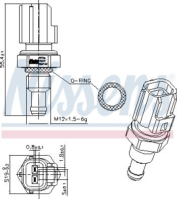 Nissens 207056 - Датчик, температура охлаждающей жидкости www.autospares.lv