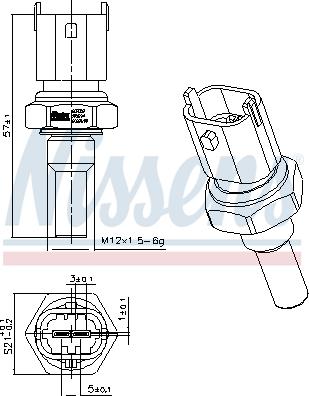 Nissens 207052 - Датчик, температура охлаждающей жидкости www.autospares.lv