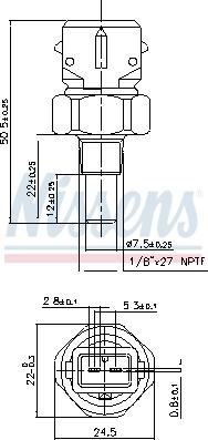 Nissens 207060 - Devējs, Dzesēšanas šķidruma temperatūra www.autospares.lv