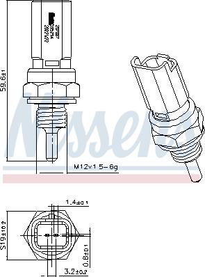 Nissens 207087 - Devējs, Dzesēšanas šķidruma temperatūra www.autospares.lv