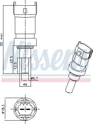 Nissens 207107 - Devējs, Dzesēšanas šķidruma temperatūra www.autospares.lv