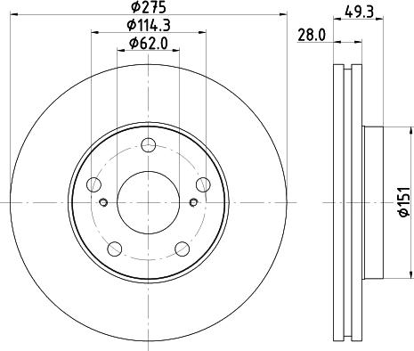 Nisshinbo ND1059K - Тормозной диск www.autospares.lv