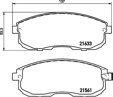 Nisshinbo NP9019 - Тормозные колодки, дисковые, комплект www.autospares.lv