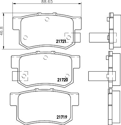 Nisshinbo NP8008 - Тормозные колодки, дисковые, комплект www.autospares.lv