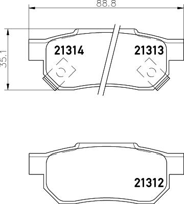 Nisshinbo NP8023 - Тормозные колодки, дисковые, комплект www.autospares.lv