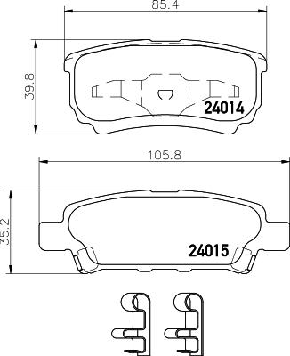 Nisshinbo NP3011 - Тормозные колодки, дисковые, комплект www.autospares.lv