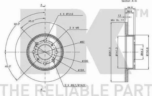 NK 223714 - Bremžu uzliku kompl., Disku bremzes www.autospares.lv