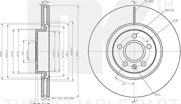 NK 314876 - Bremžu diski www.autospares.lv