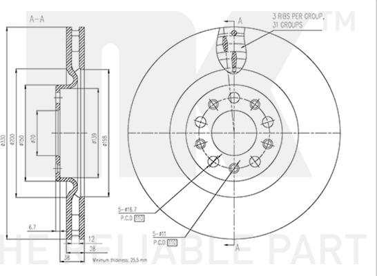 NK 311038 - Bremžu diski autospares.lv