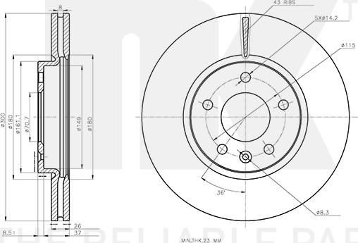 NK 313685 - Bremžu diski www.autospares.lv