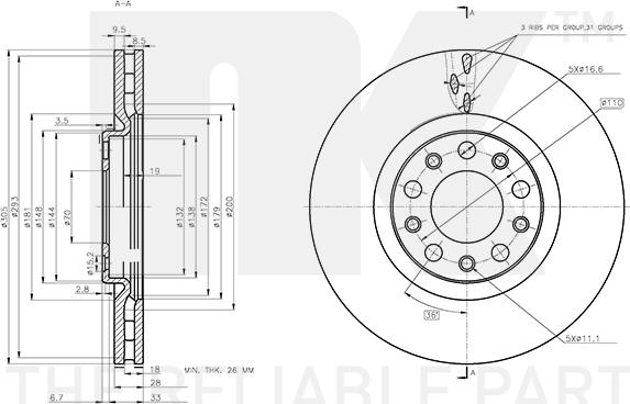 NK 312370 - Bremžu diski www.autospares.lv