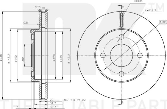 NK 312282 - Bremžu diski www.autospares.lv