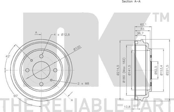 NK 253415 - Bremžu trumulis www.autospares.lv