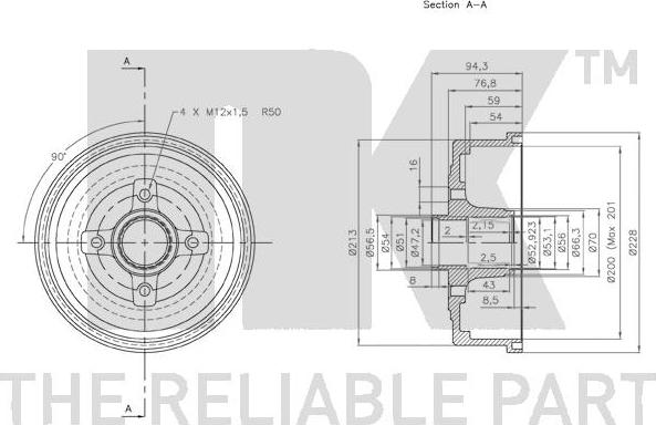 NK 253624 - Bremžu trumulis www.autospares.lv