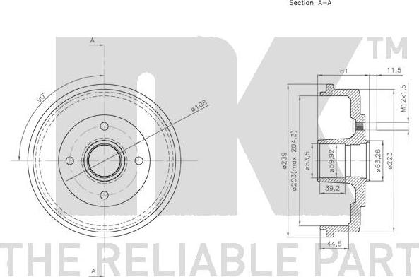 NK 252544 - Bremžu trumulis www.autospares.lv