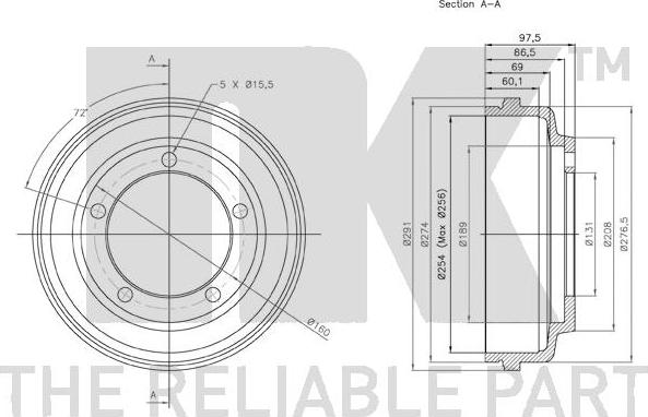 NK 262510 - Bremžu trumulis www.autospares.lv